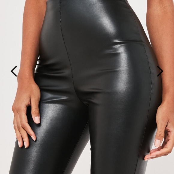 2 pairs MISSGUIDED black Faux Leather Leggings - Picture 11 of 15
